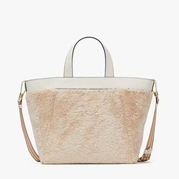 Kate Spade Rosie Shearling Satchel | Handbag Crossbody Strap Tote Purse - Picture 2 of 4